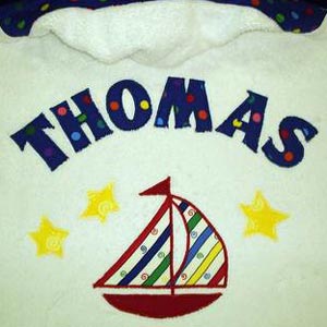 sailboat hooded towel